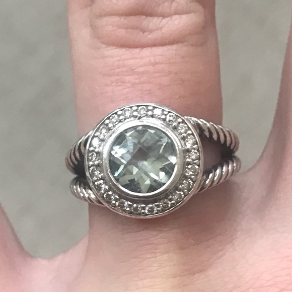 David Yurman Petite Albion Prasiolite Round Ring - Picture 2 of 3